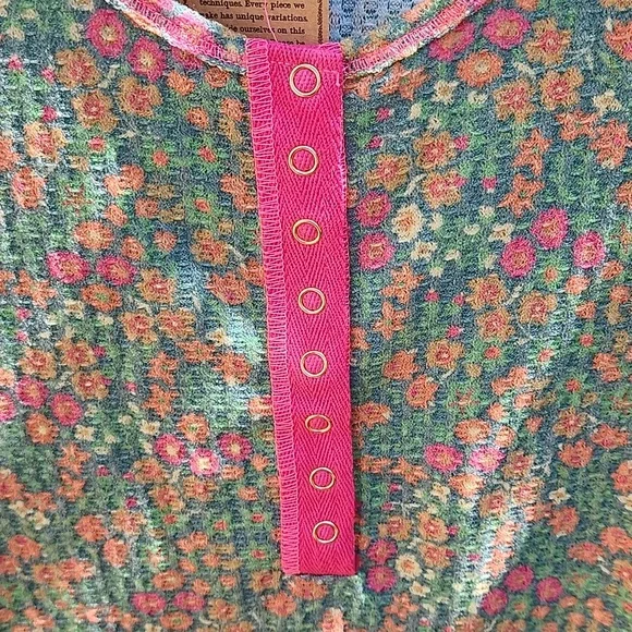 New Natural Life Floral Waffle Top, NWT, Sz Large - Picture 3 of 9